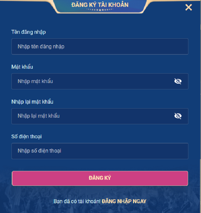 Đăng ký tài khoản trong vòng 5 phút