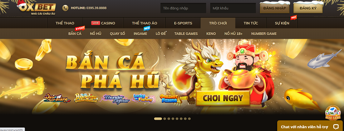 Giao diện nhà cái Oxbet