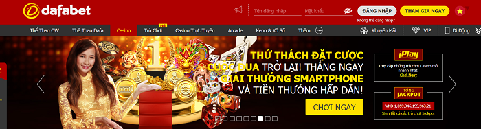 Giao diện rực rỡ của nhà cái Dafabet