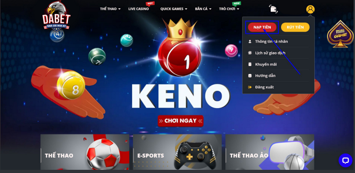 Nạp tiền với nhiều hình thức nạp để người chơi lựa chọn