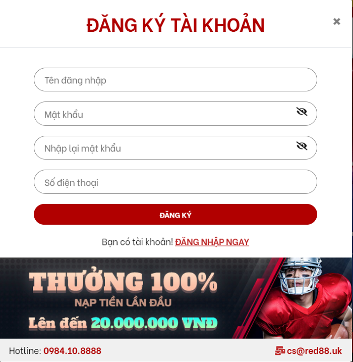 Chỉ 2 phút là khách hàng đã tạo cho mình 1 tài khoản tham gia cá cược