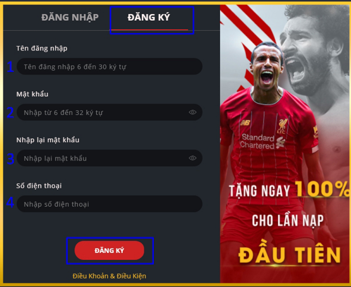 Hướng dẫn đăng ký tài khoản cược