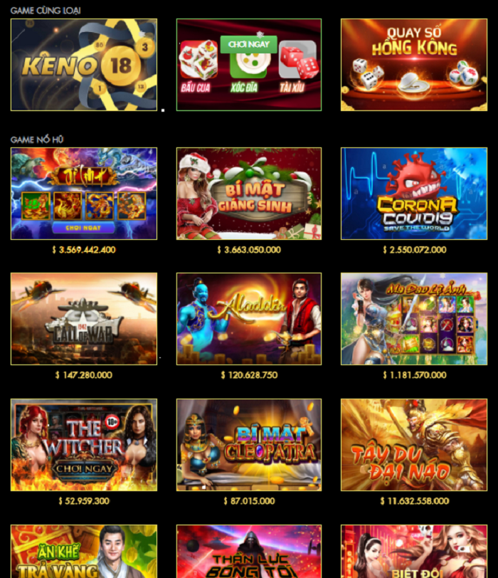 Kho trò chơi đa dạng, đầy màu sắc