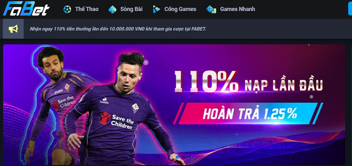 Fabet thường có chương trình khuyến mãi lớn cho khách hàng
