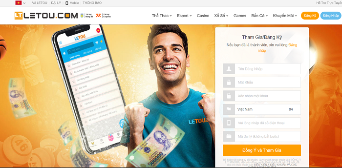 Đăng ký thành công cực kỳ nhanh trên nhà cái Letou