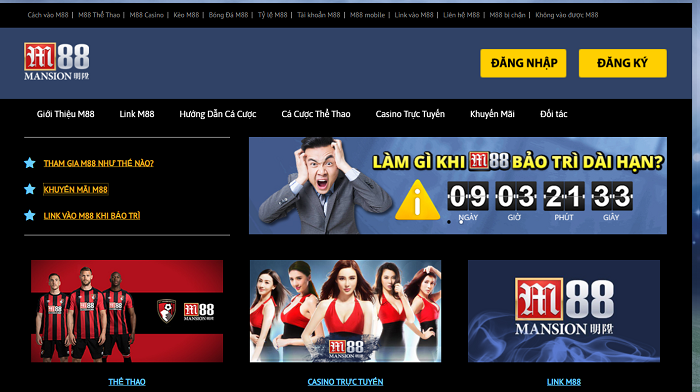 Giao diện đơn giản của M88