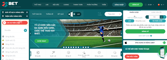 Nhà cái uy tín hàng đầu tại Châu Á - 22Bet