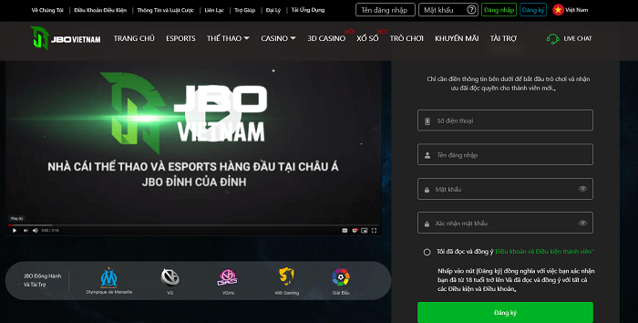 Đăng ký tài khoản JBO