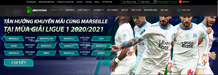 Giao diện chất lượng của nhà cái JBO