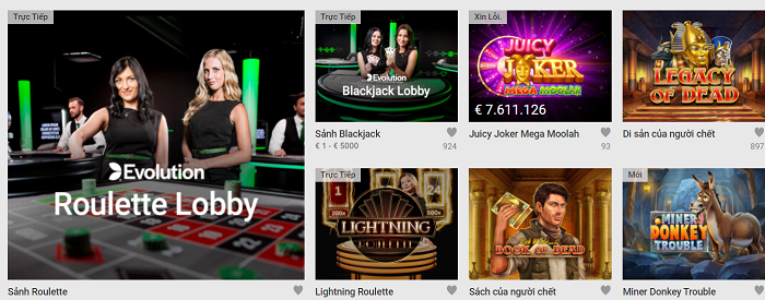 Kho game đồ sộ của UniBet thỏa mãn nhu cầu cá cược của người chơi