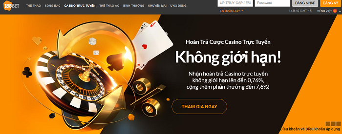Giao diện đặc sắc, thu hút của 188Bet