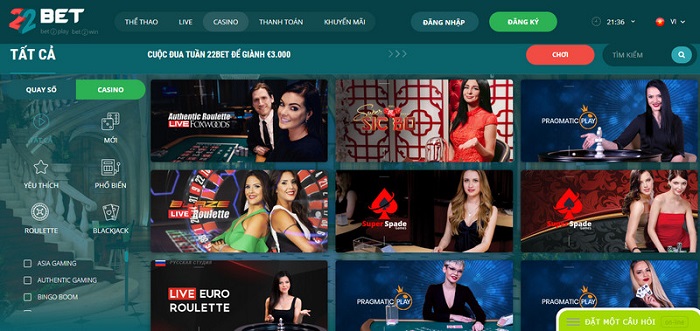 22Bet sở hữu kho game cực đỉnh