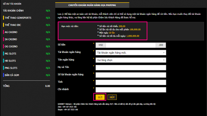 Nhà cái hỗ trợ rút tiền nhanh chóng, an toàn