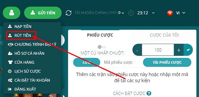 Rút tiền trên 22Bet an toàn, bảo mật