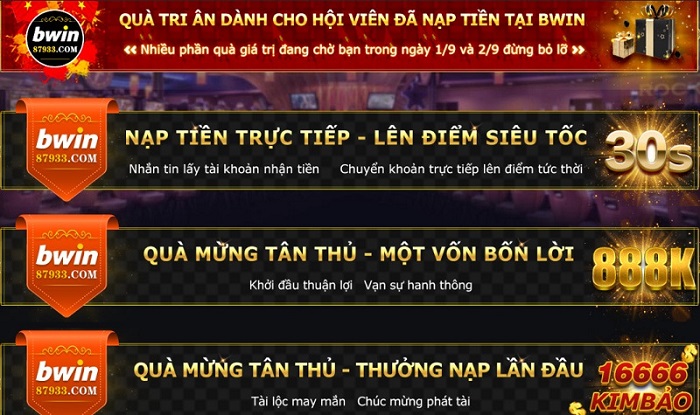 Khuyến mãi hấp dẫn đến từ Bwin