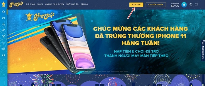 HappiStar hỗ trợ nạp rút tiền nhanh chóng và an toàn