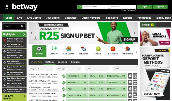 Giao diện nhẹ nhàng của Betway
