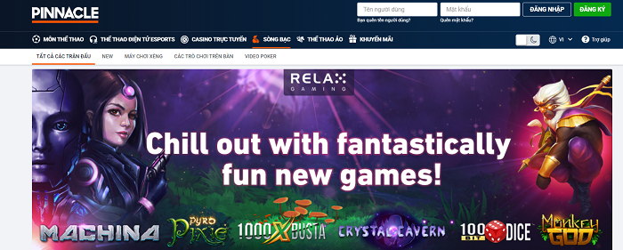 Giao diện đơn giản của nhà cái Pinnacle