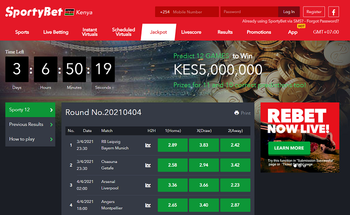 Các trò chơi trên SportyBet