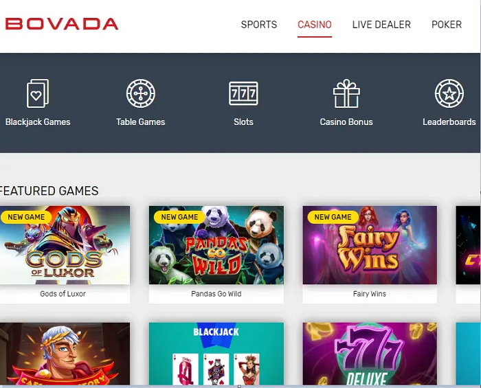 Nhiều trò chơi hấp dẫn trên Bovada