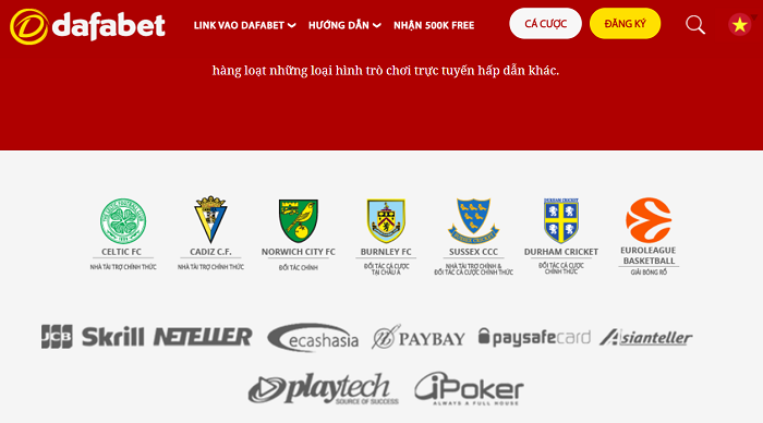 Các đối tác uy tín của Dafabet