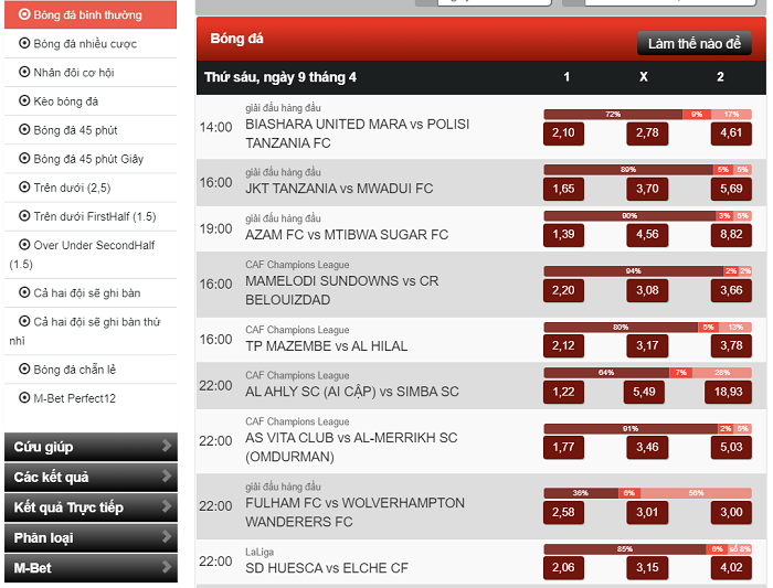 Nhiều trò chơi cùng tỷ lệ cược hấp dẫn