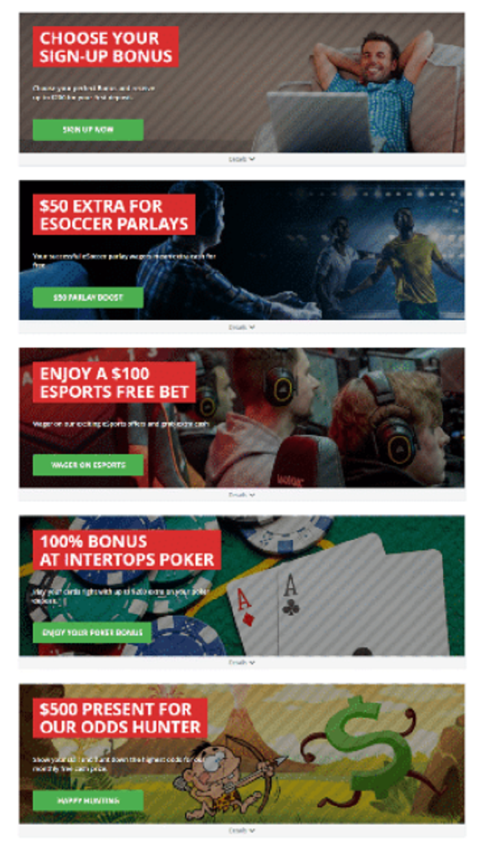 Các chương trình khuyến mãi trên Intertops