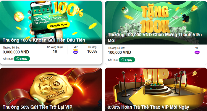 Ưu đãi chào mừng người chơi mới