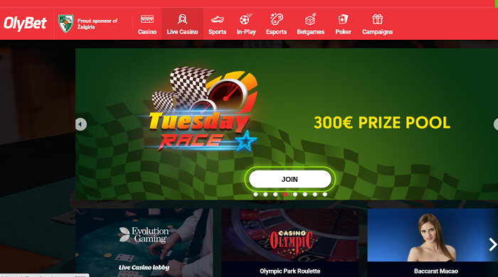 Casino live trên nhà cái Olybet