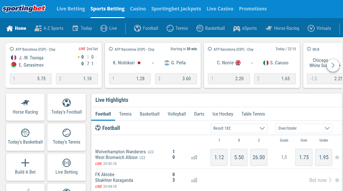 Giao diện nhà cái Sportingbet