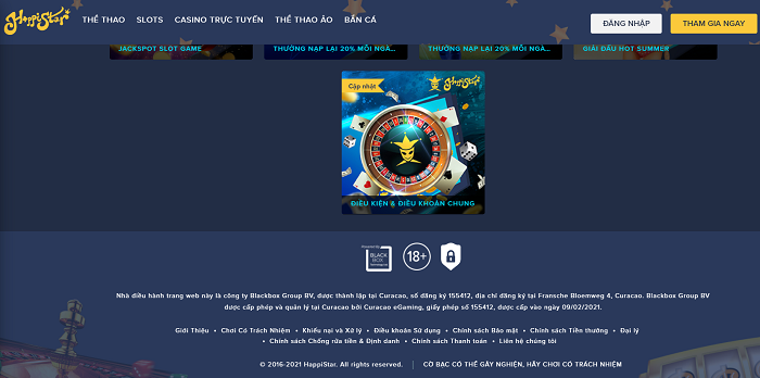 Chơi cờ bạc có trách nhiệm tại Happistar