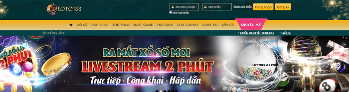 Nhà cái xổ số quen thuộc - Loto188