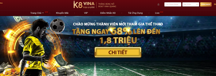 K8 thưởng chào mừng thành viên mới