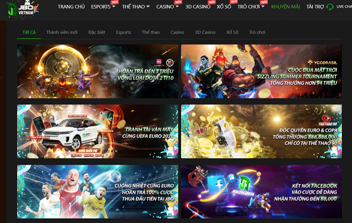 Rất nhiều chương trình ưu đãi từ JBO