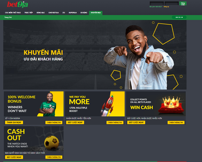 Các chương trình khuyến mãi hiện có trên Bet9ja