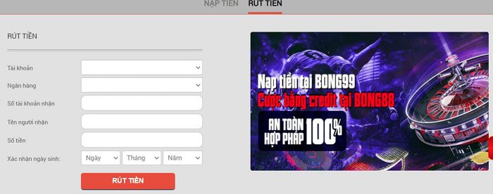 Rút tiền nhanh chóng về tài khoản