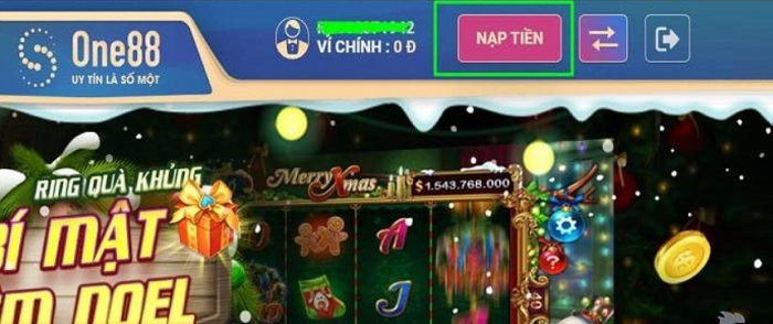 Lựa chọn mục nạp tiền để thực hiện giao dịch