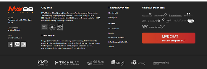 May88 liên kết với nhiều ngân hàng lớn