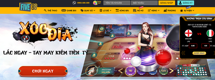 Giao diện cuốn hút của Five88