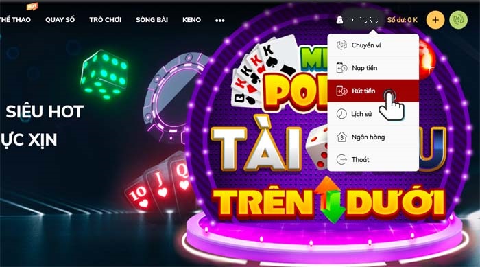 Hướng dẫn người chơi rút tiền