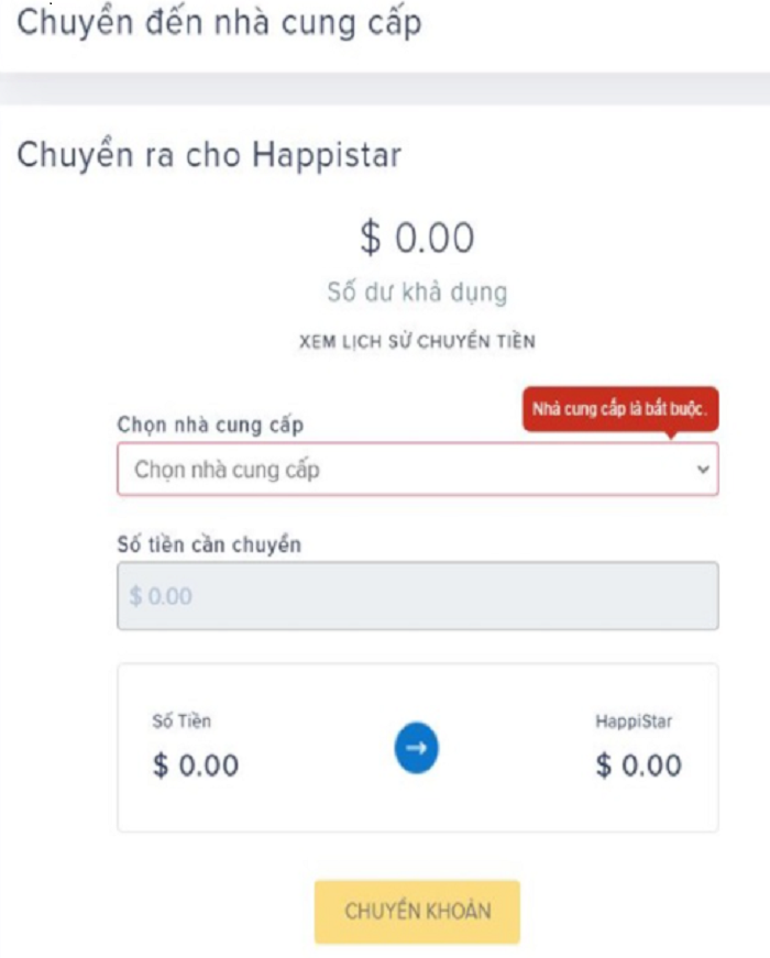 Thực hiện rút tiền về túi