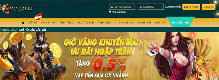 Ưu đãi ngập tràn tại Loto188