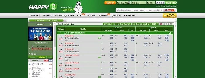 Chi tiết các trận đấu hấp dẫn tại Happy8