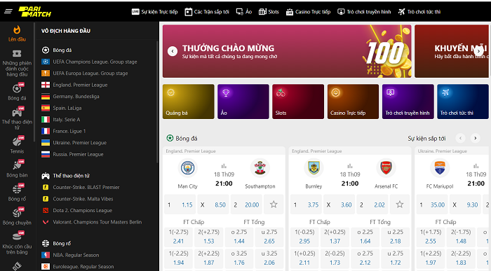 Hướng dẫn cách chơi cá cược tại Parimatch