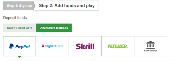 Các phương thức thanh toán tại Paddy Power