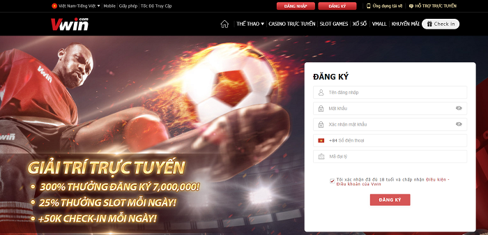 Hướng dẫn cách đăng ký tài khoản Vwin