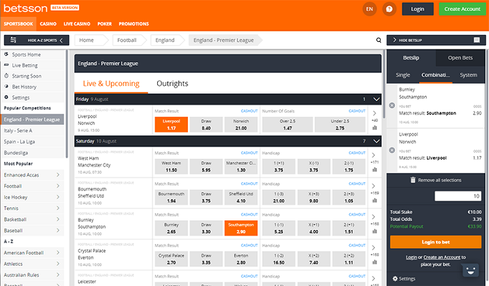Nhiều tùy chọn cho người chơi cá cược