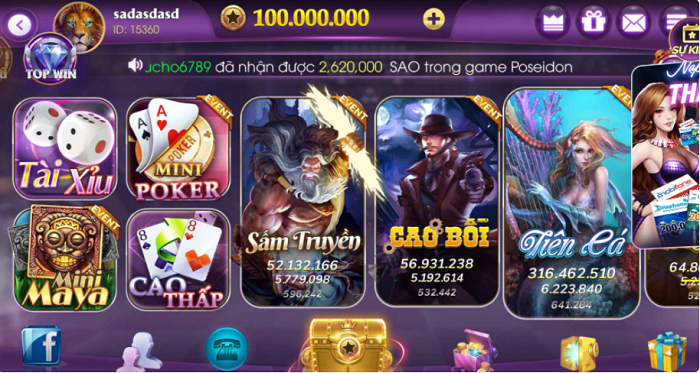 Nhiều trò chơi hấp dẫn tại Hũ Vàng