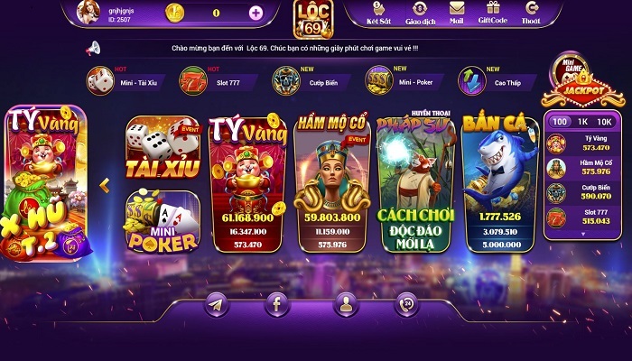 Nhiều trò chơi trên Lộc 69