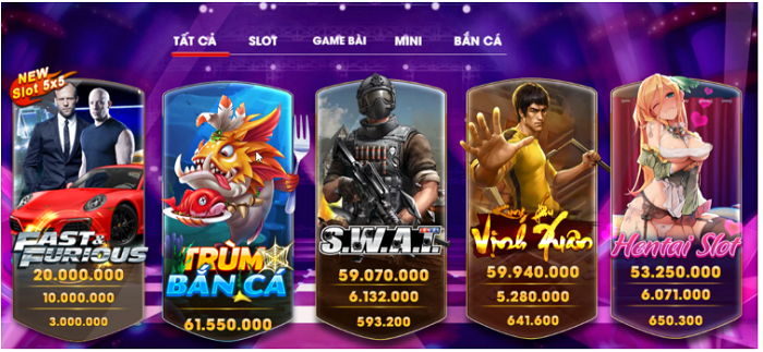 Kho trò chơi sinh động tại GSun Club